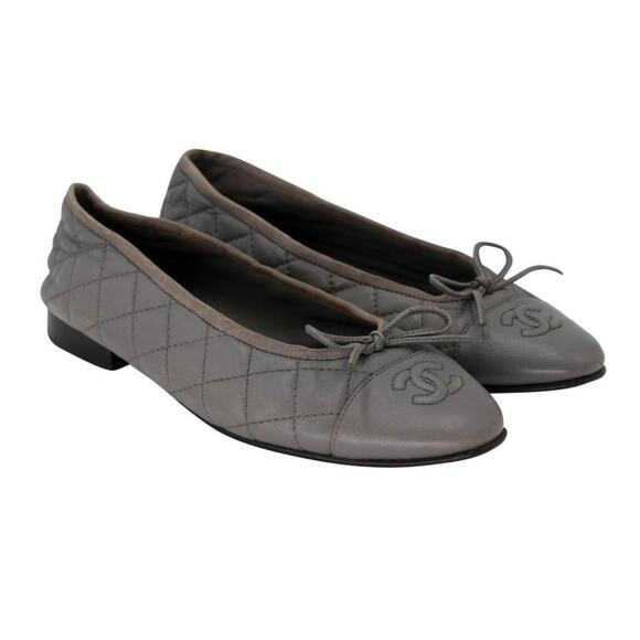 Chanel Ballet 36C Quilted Leather Cap-toe Flats CC-S0207P-C027 - Picture 5 of 11